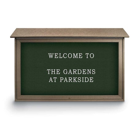 United Visual Products Indoor Enclosed Combo Board, 42"x32", Satin Frame/White Porcelain & Cork UVCB4232-WHTPORC-CORK